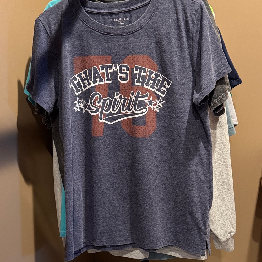 Maurices Woman’s Navy That’s The Spirit T-Shirt